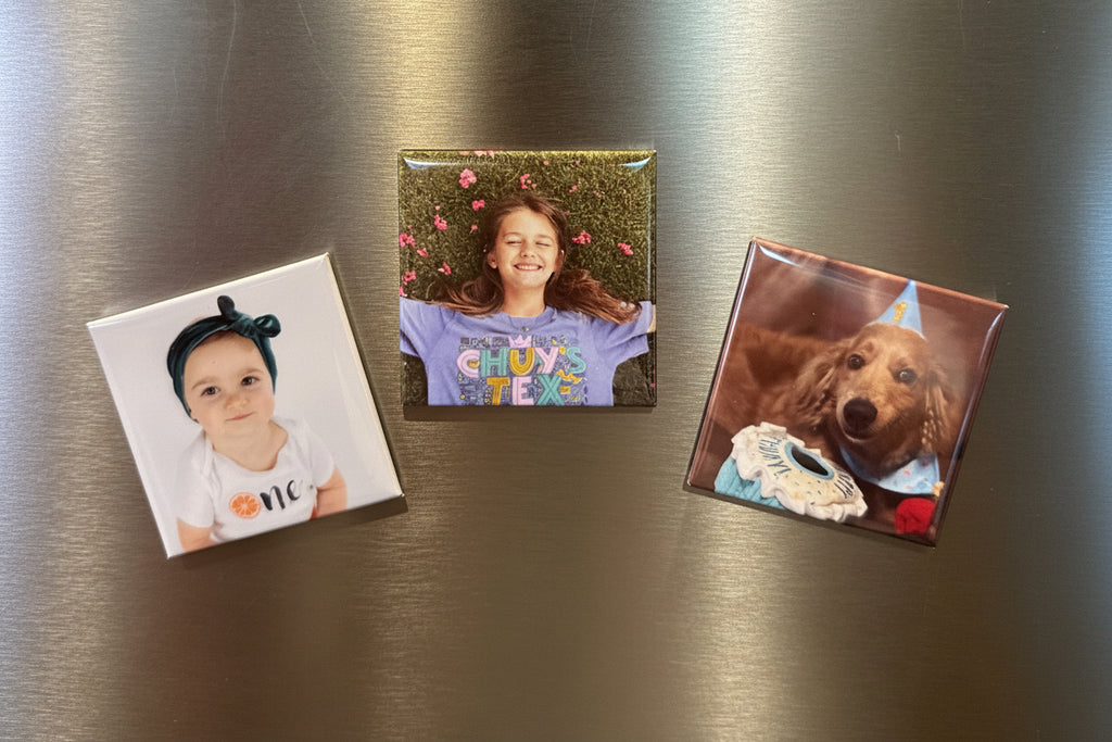 Personalized Photo Magnets Gift Set | Custom Fridge Magnets | 2" x 2" Pack of 3