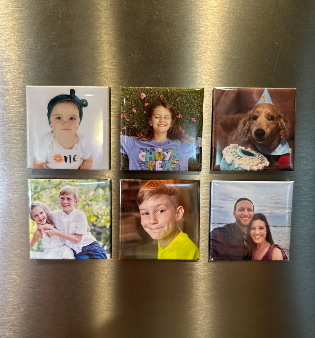 Custom Photo Magnets Gift Set | Personalized Photo Gifts | 2" x 2" Pack of 6